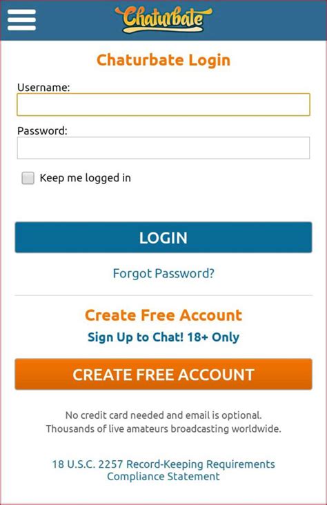 chaturbate login